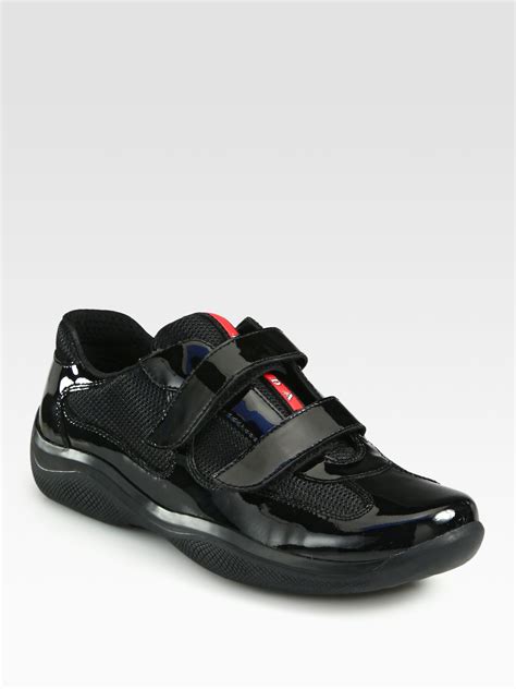 prada americas cup black patent leather women'|Prada Patent Black 'Americas Cup' Sneakers .